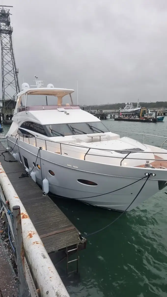 Flybridge motor yacht kept in showroom condition